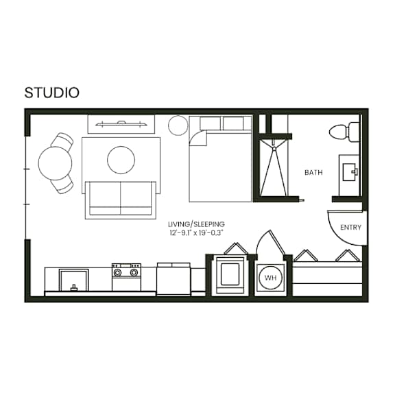 Studio Floor Plan at Anthem House Apartments, Huntsville