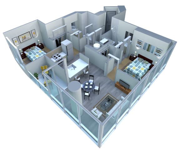 2 Bed | 2 Bath — Private Balcony