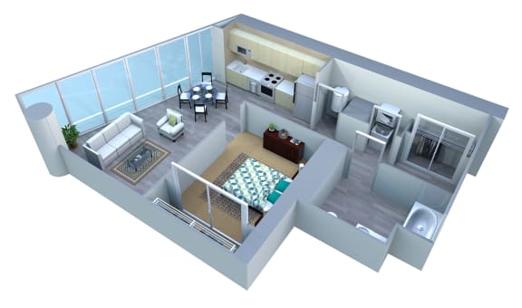Jr 1 Bed — Floor to Ceiling Windows