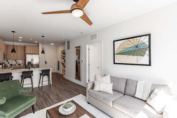 Living Area With Kitchen at Anthem House Apartments, Huntsville, 35806