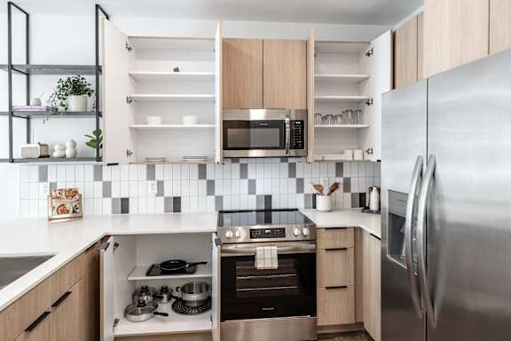 Refrigerator and Microwave at Anthem House Apartments, Huntsville