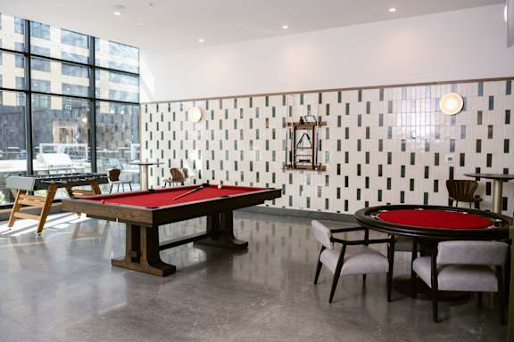 Clubhouse game room at Anthem House, Huntsville, AL