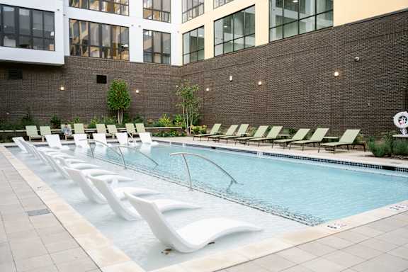 Shimmering Pool View at Anthem House, Huntsville, Alabama