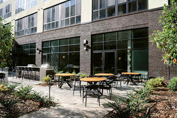 Outdoor seating at Anthem House, Huntsville, 35806