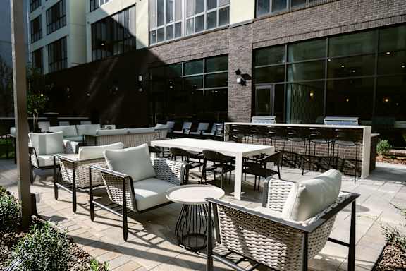 Patio with furniture at Anthem House, Alabama, 35806