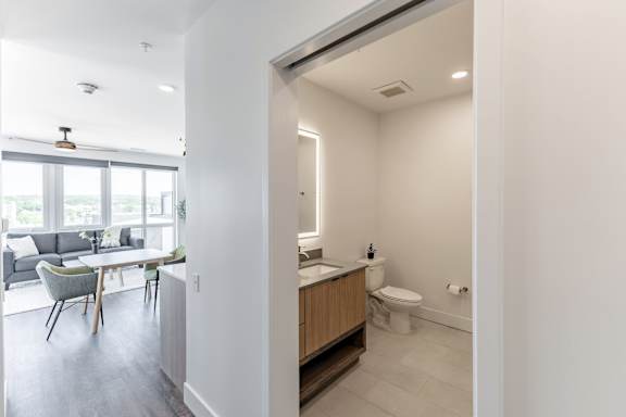 Bathroom View at Anthem House Apartments, Huntsville, Alabama