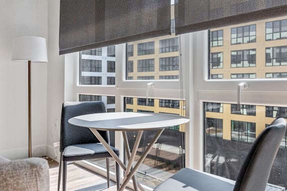 Dining Area With Glass Windows at Anthem House Apartments, Huntsville, AL 35806