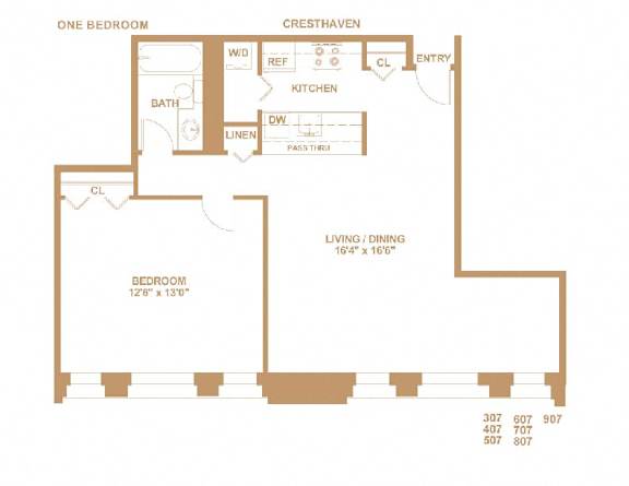 1 bed 1 bath A at The Pennsylvanian Apartments, Pennsylvania
