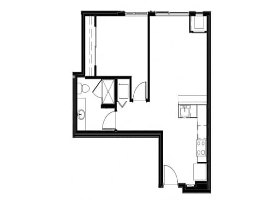 1 Bed 1 Bath Floor plan at Astro, Seattle, WA, Washington  , 98109