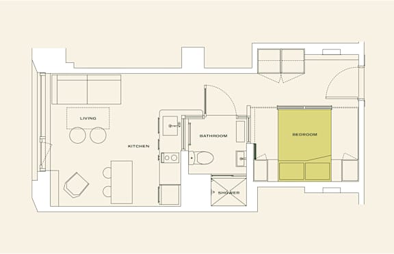 1 bed 1 bath B at Scout Living, powered by Placemakr Apartments, Georgia 30308