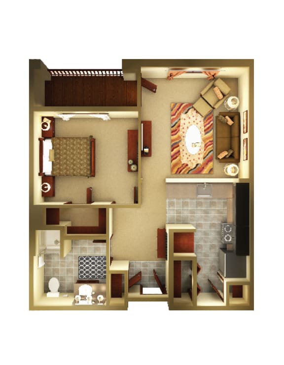 Cabaret Floorplan 1 bedroom