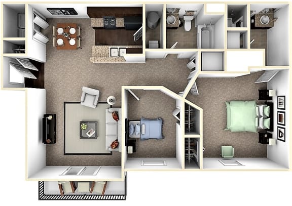 2 bed 2 bath apartment
