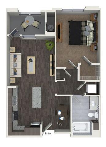 a floor plan of a house with a bedroom and a living room