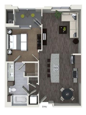a floor plan of a bedroom apartment
