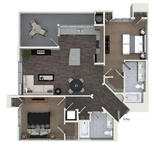 one bedroom one bathroom floor plan | apartments in pittsburgh pa | the alden