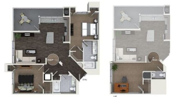 two different floor plans of a house