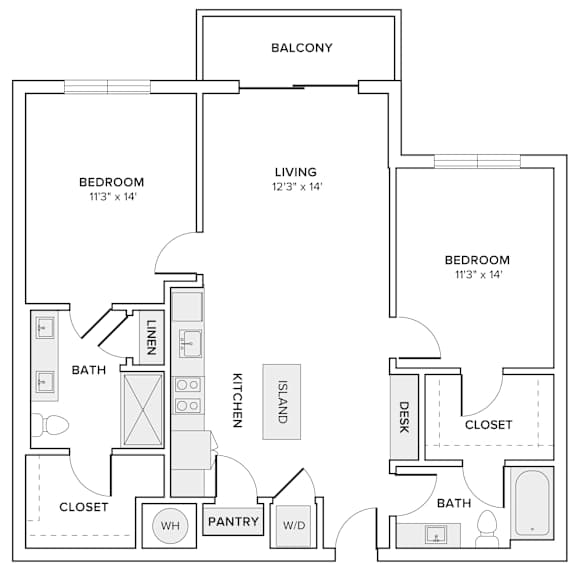 A black and white image of a floor plan for a home.
