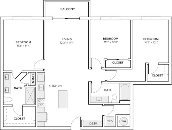 A black and white image of a floor plan for a house.