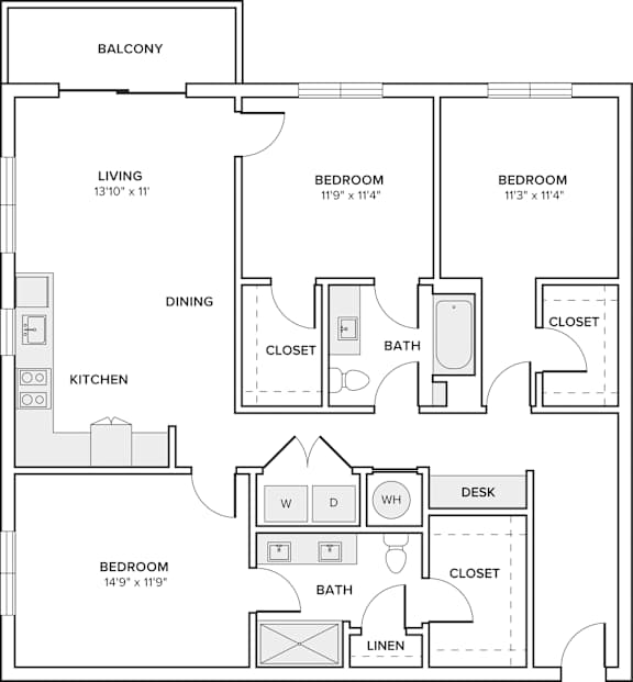 A black and white image of a house floor plan.