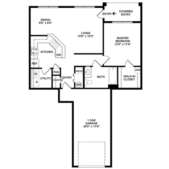a floor plan of a home with two bedrooms and two bathrooms