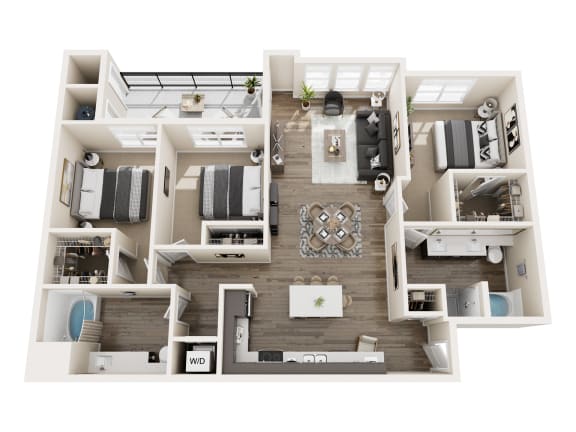 C1 Floor Plan at Pearl DTC, Denver, CO