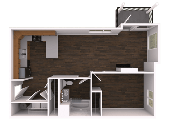 a sq. ft. apartment squeezed into a small space