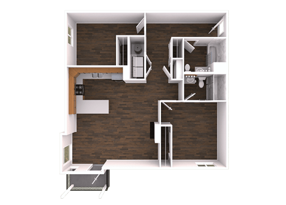 a 3d model of a small apartment