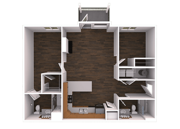 a 3d model of a small apartment