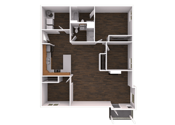 a 3d model of a small apartment