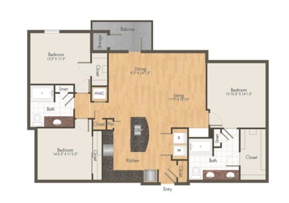 2 bed 2.5 bath at Retreat at Shadow Creek Ranch Apartments, Woodburn, Texas