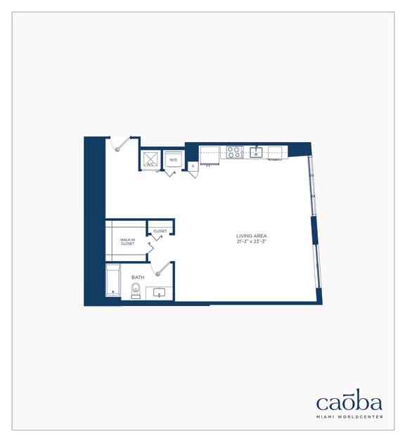 Studio S16 Floor Plan at Caoba Miami Worldcenter, Miami