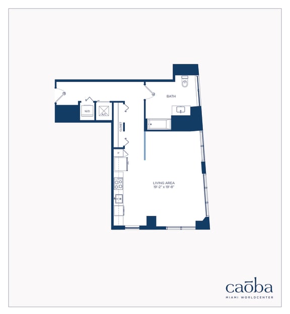 Studio S17 Floor Plan at Caoba Miami Worldcenter, Florida