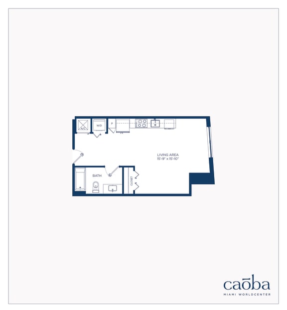 Studio S3 Floor Plan at Caoba Miami Worldcenter, Miami, Florida