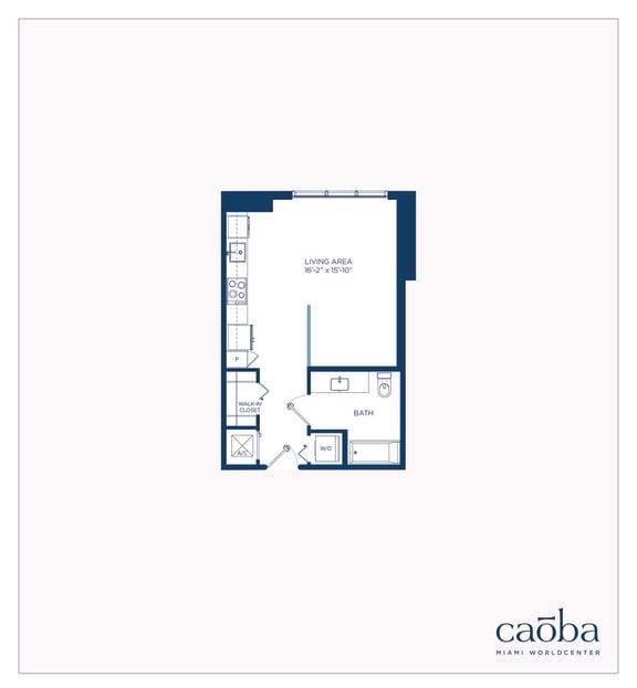 Studio S5 Floor Plan at Caoba Miami Worldcenter, Florida