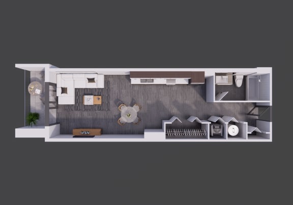 a 2176 sq ft apartment is shown in this rendering