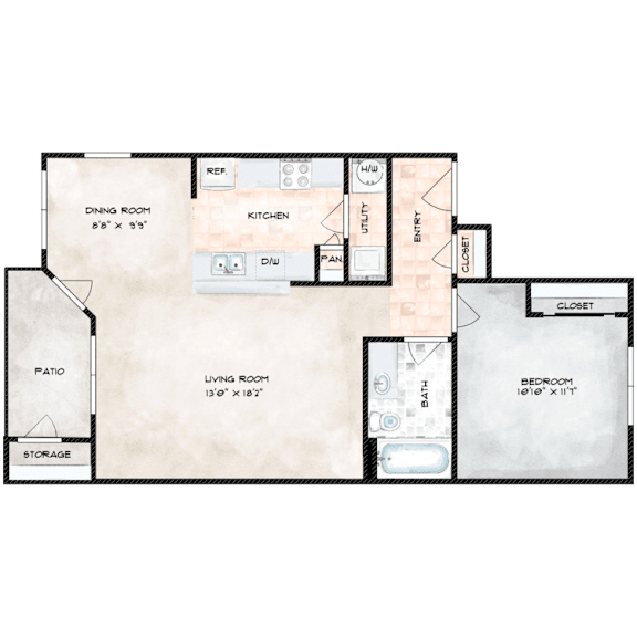 the loft floor plan  460 sq ft
