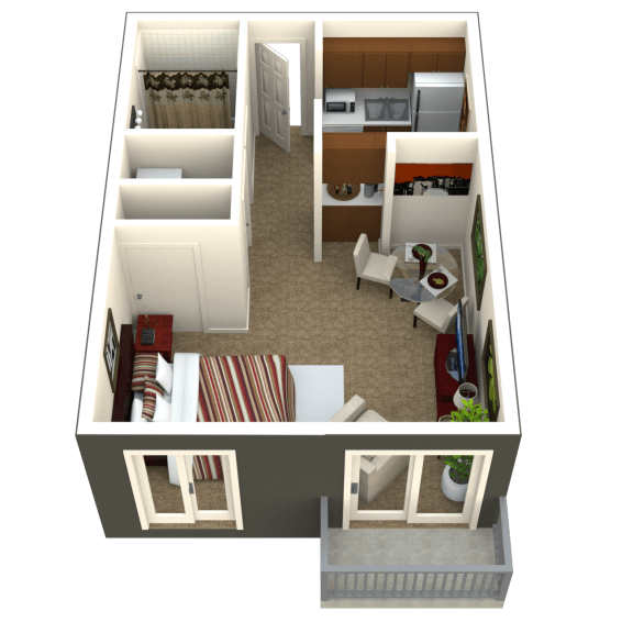a 3d rendering of a 2400 sqft home with an open floor