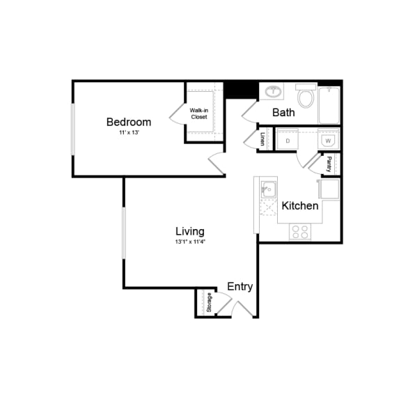 bedroom floor plan | luxury apartments in towson md | the mille brookhaven apartment  at Elme Dulles, Herndon, VA, 20171