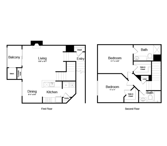 a floor plan of a house  at Elme Dulles, Virginia, 20171