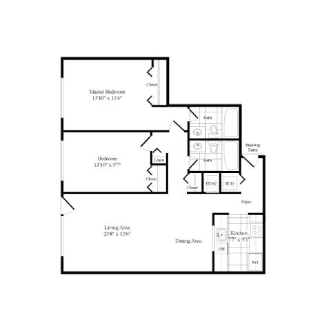a floor plan of a house at Elme Bethesda, Maryland, 20814