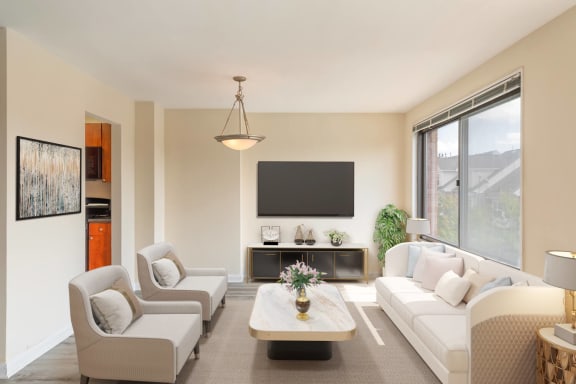 Classic Living Room Design With Television at Park Adams Apartments, Virginia, 22201