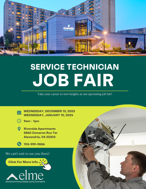 a poster for a service technician job fair
