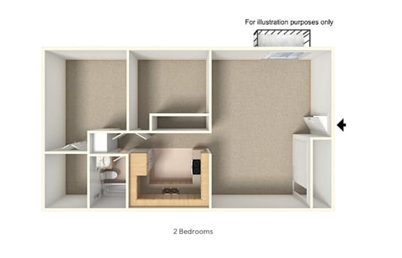 A diagram showing a layout of two bedrooms.