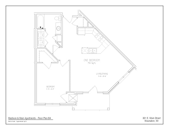 Floor plan for apartment in Waunakee, WI.