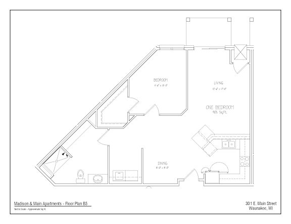 Floor plan of Madison & Main Apartments in Waunakee, WI.