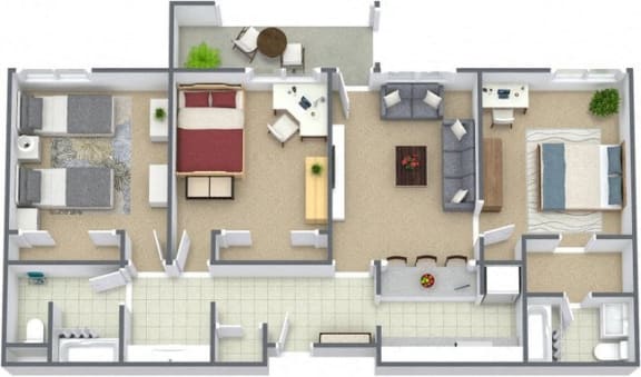 a floor plan of a house with a bedroom and living room