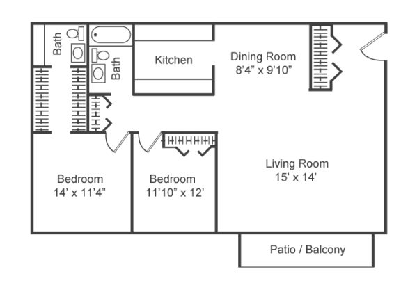 a floor plan of a house with a living room and a dining room