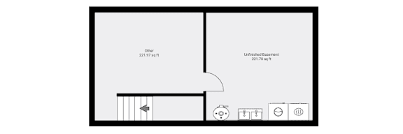 A floor plan of a room with a bed, a desk, and a chair.