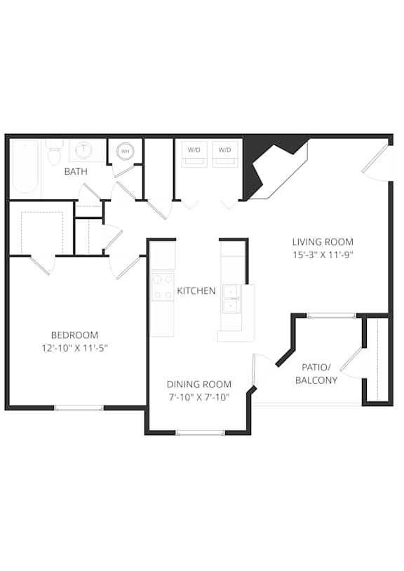 A black and white image of a floor plan for a house.