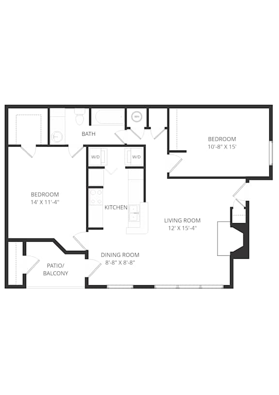 A black and white image of a floor plan for a house.